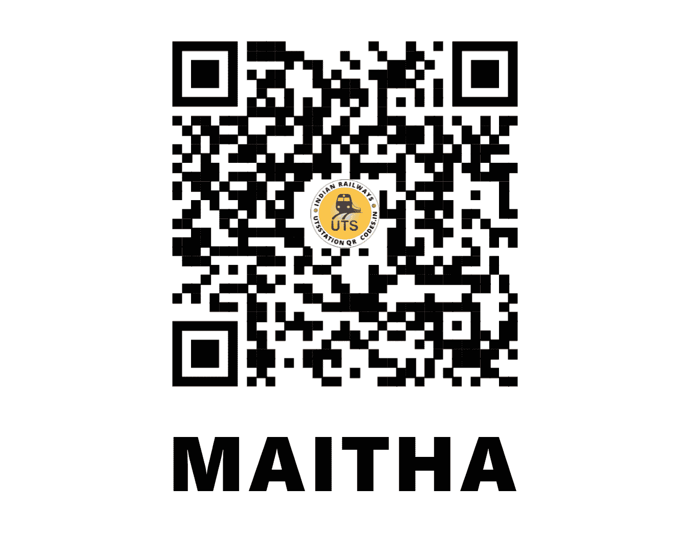 UTS QR Code for MAITHA - MTO (NC - UTTAR PRADESH)